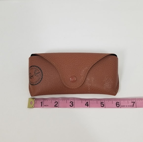 Ray Ban Brown Leather Semi Hard Shell Glasses Case Only - Picture 2 of 4